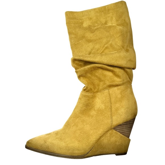 Jessica Simpson Helveta 2 Wedge Boot Tan Suede Size 6.5 Slouch Zip - Picture 5 of 12